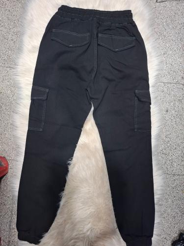 Cargo Jeans Costura Blanca