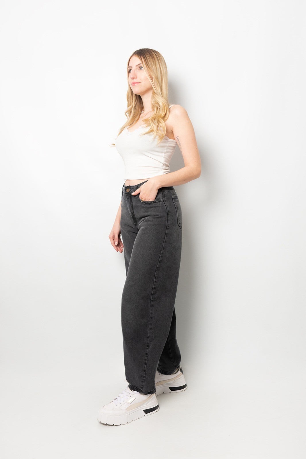 Jean Baggy Ballon Unisex Óxido, Celeste, Gris - Imagen 2