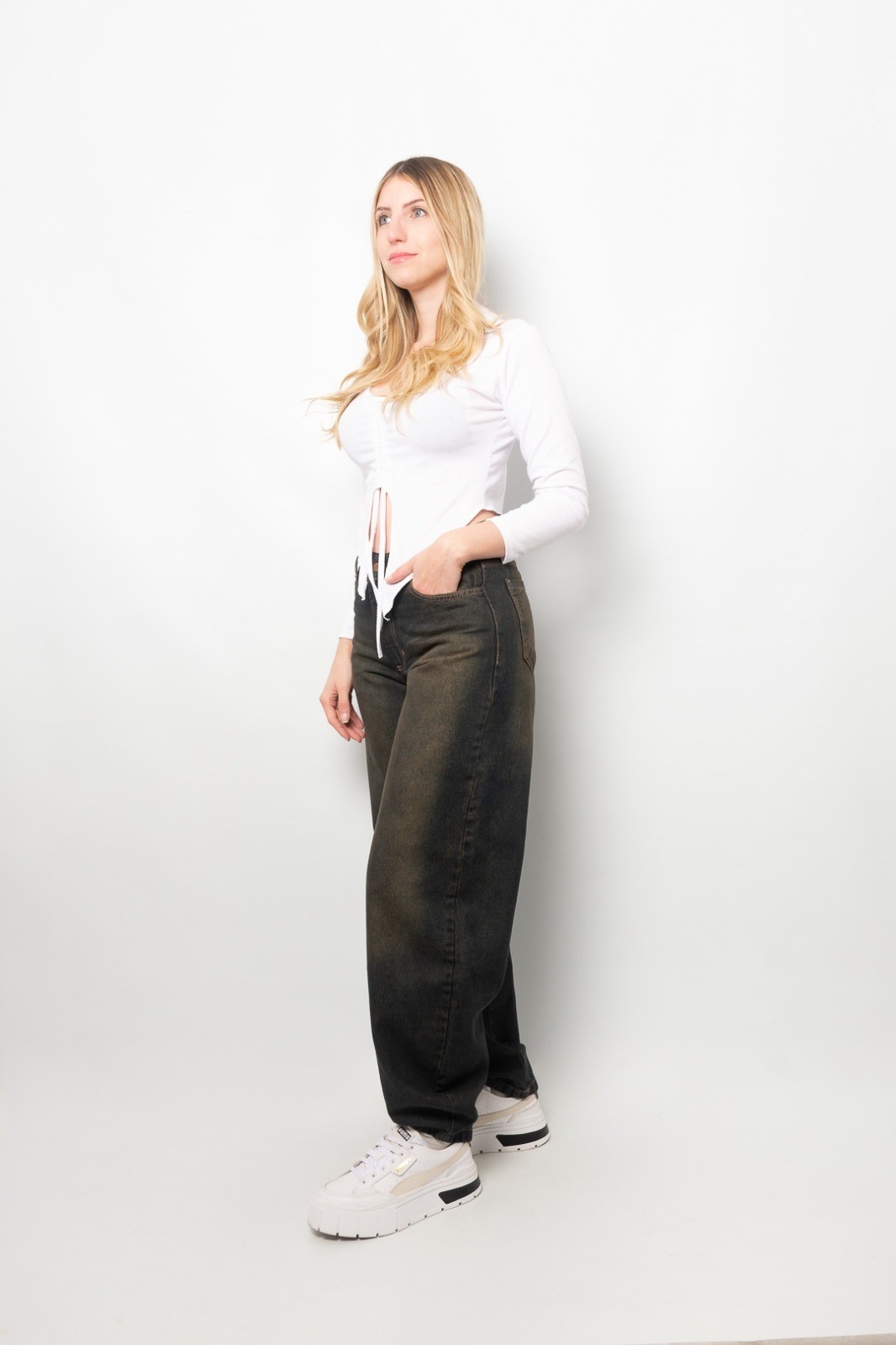 Jean Baggy Ballon Unisex Óxido, Celeste, Gris - Imagen 3