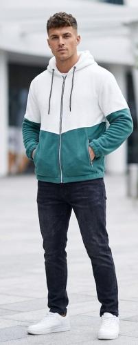 Campera de Plus con Piel Solo Comvinado con Blanco