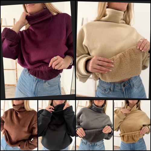 Poleron Oversize con Piel