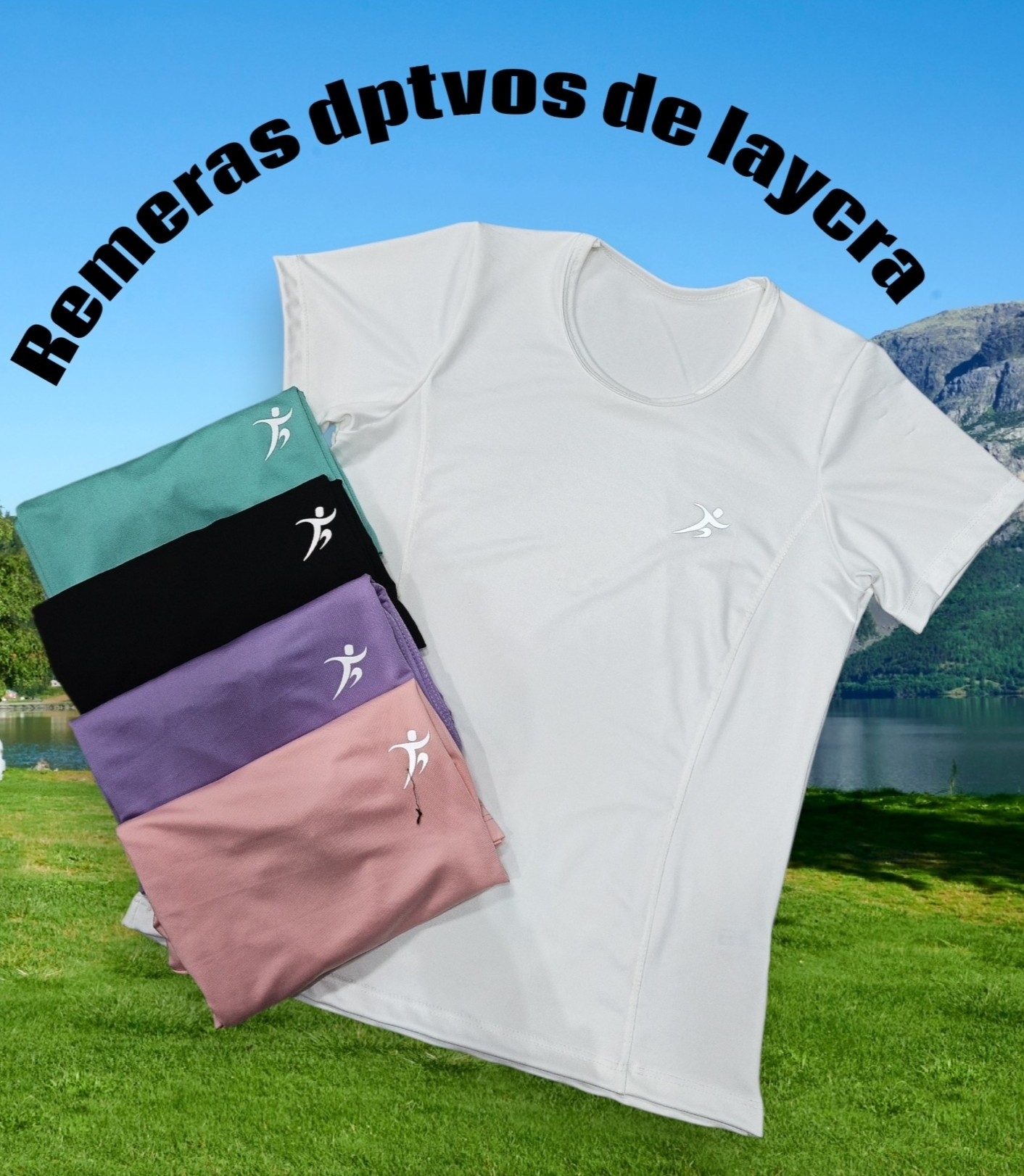 Remeras Deportivas de Laycra con Recorte - Imagen 2