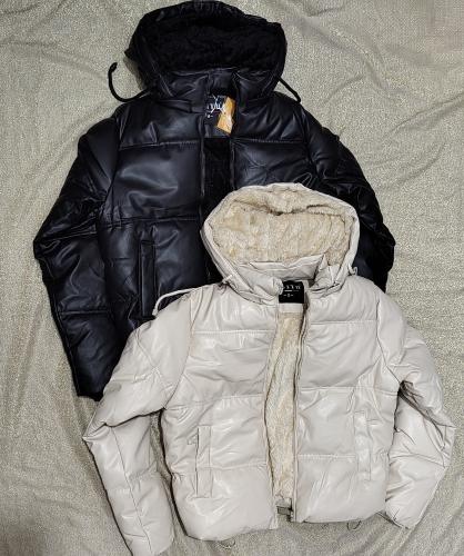 Campera Engomada con Piel