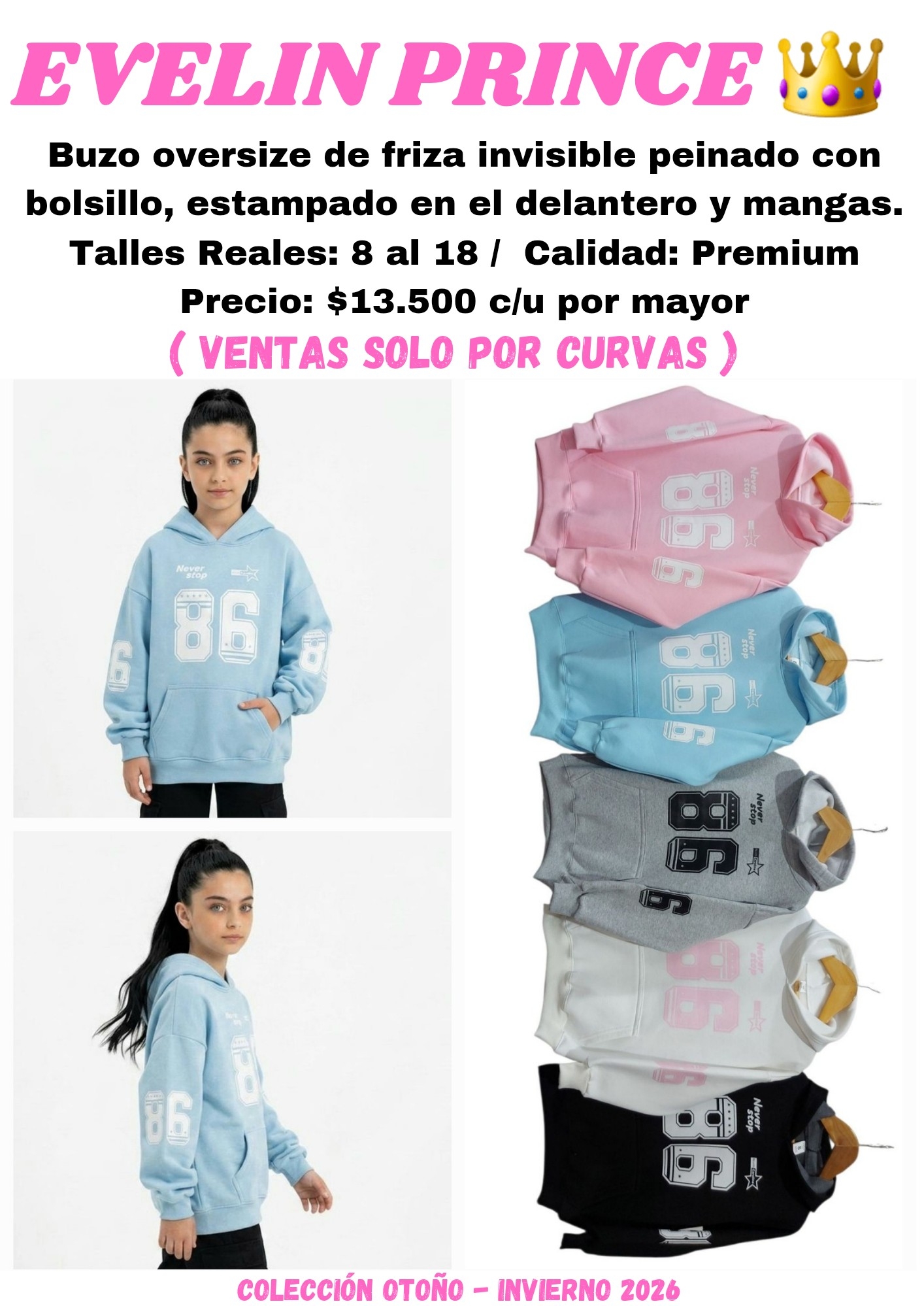 Buzo Oversize Never Stop 86 - Imagen 1