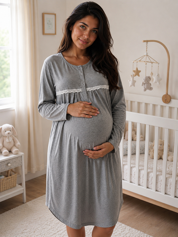 Camison Maternal Amamantar Manga Larga Puro Algodon Linea Jeble - 1108%20gros%20claro%20melange.jpg