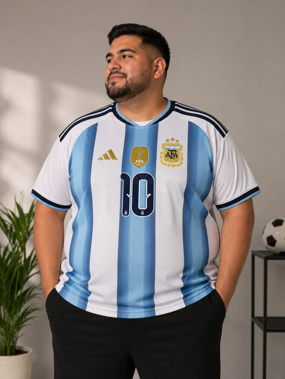 Camiseta Mundial Bordado Messi - Imagen 1