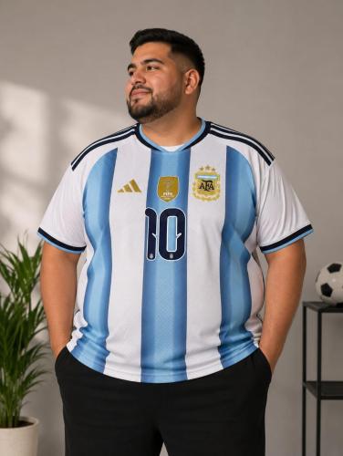 Camiseta Mundial Bordado Messi