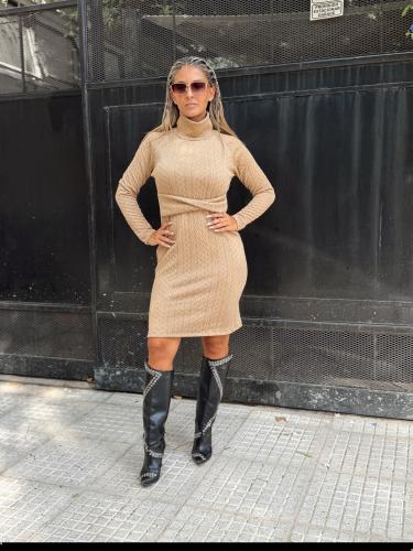 Vestido de Lanilla Trenzada