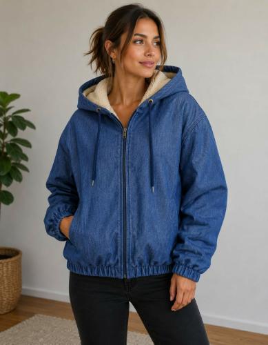 Campera Jean Simil con Corderito
