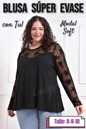 Blusa Modal con Tul 8 al 10