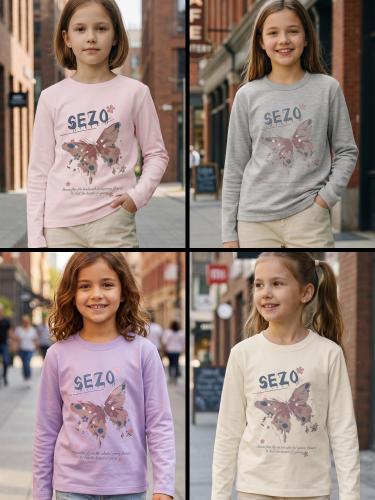 Camisetas de Algodón Peinado Mariposa