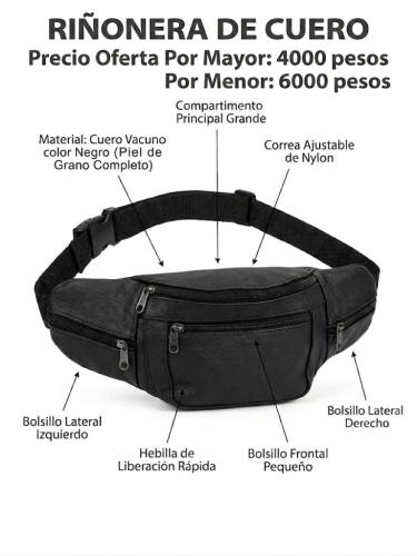 Riñonera Cuero Vacuno