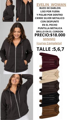 Campera Plus Size con Stras en el Cordon