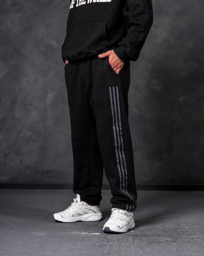 Jogging Recto Frisa 3 Líneas Negro