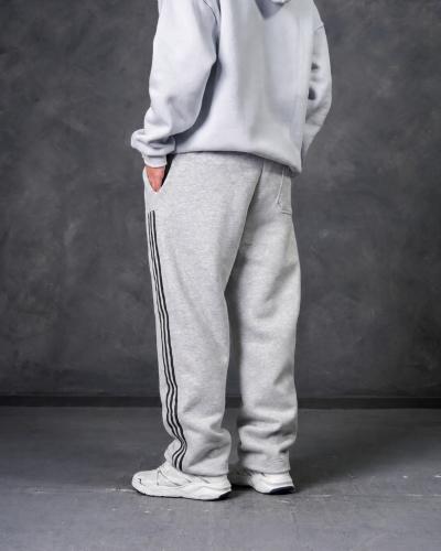 Jogging Recto Frisa 3 Líneas Gris Melange