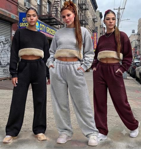 Conjunto Baggi de Mujer de Jersey  con Corderito del Talle 1 al 5