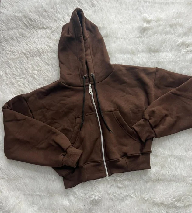Campera Corta Oversize Friza Invisible Peinado Premium
