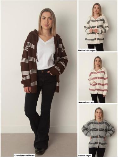 Cardigan Rayas Over