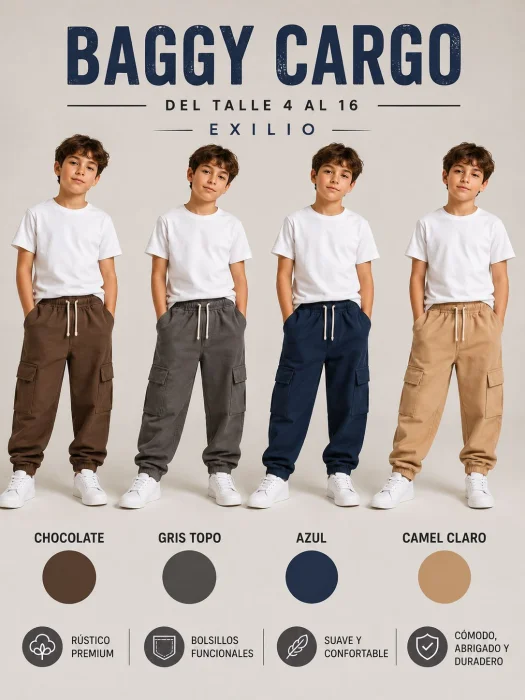 Baggy Cargo Gabardina