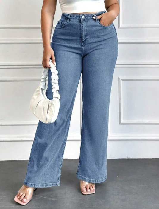 Wide Leg Elastizado Azul