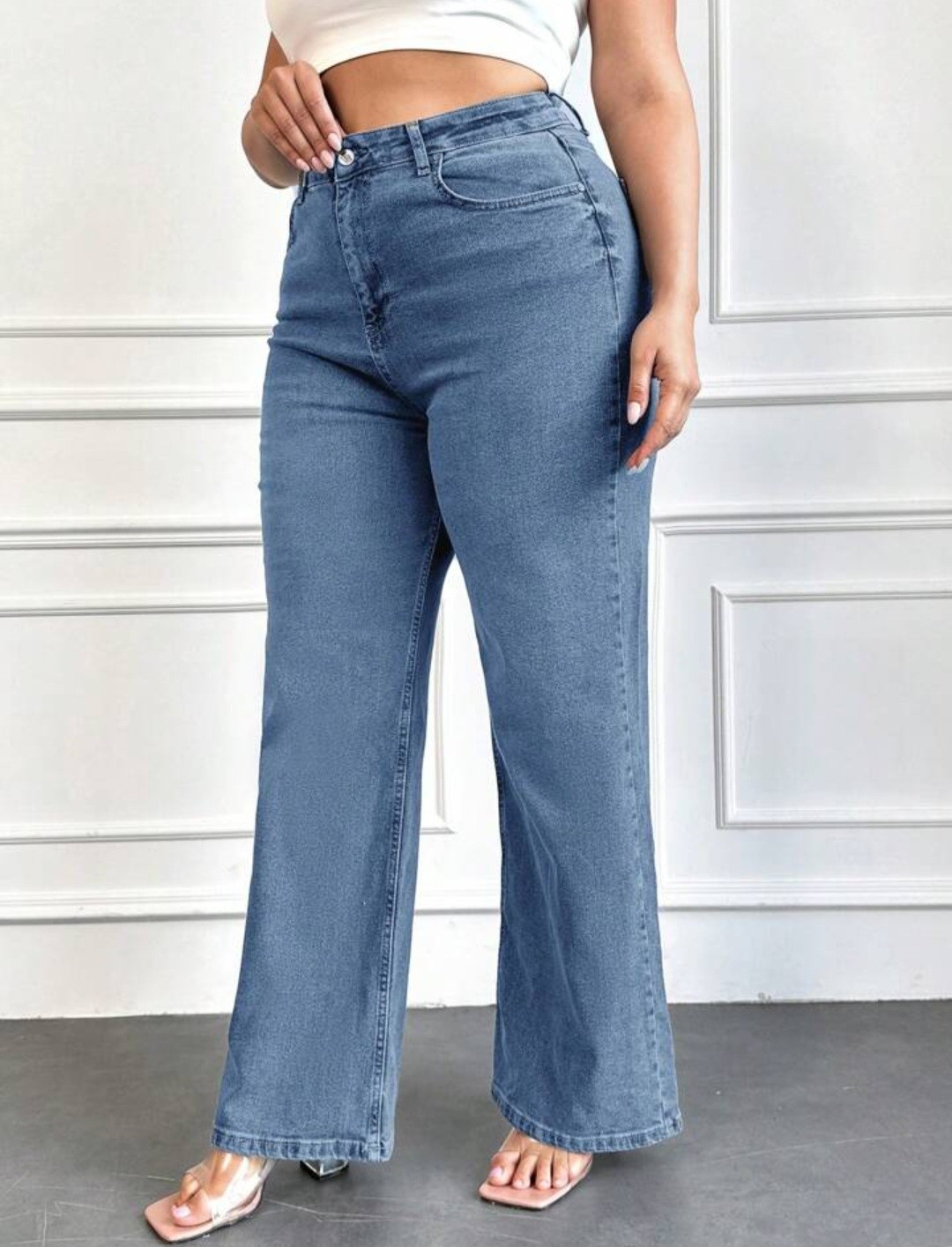 Wide Leg Elastizado Azul - Imagen 2