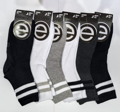 Medias Elemento Tercio Caña Rayado Hombres Algodón Pack X12  Art.402r - Miniatura 2