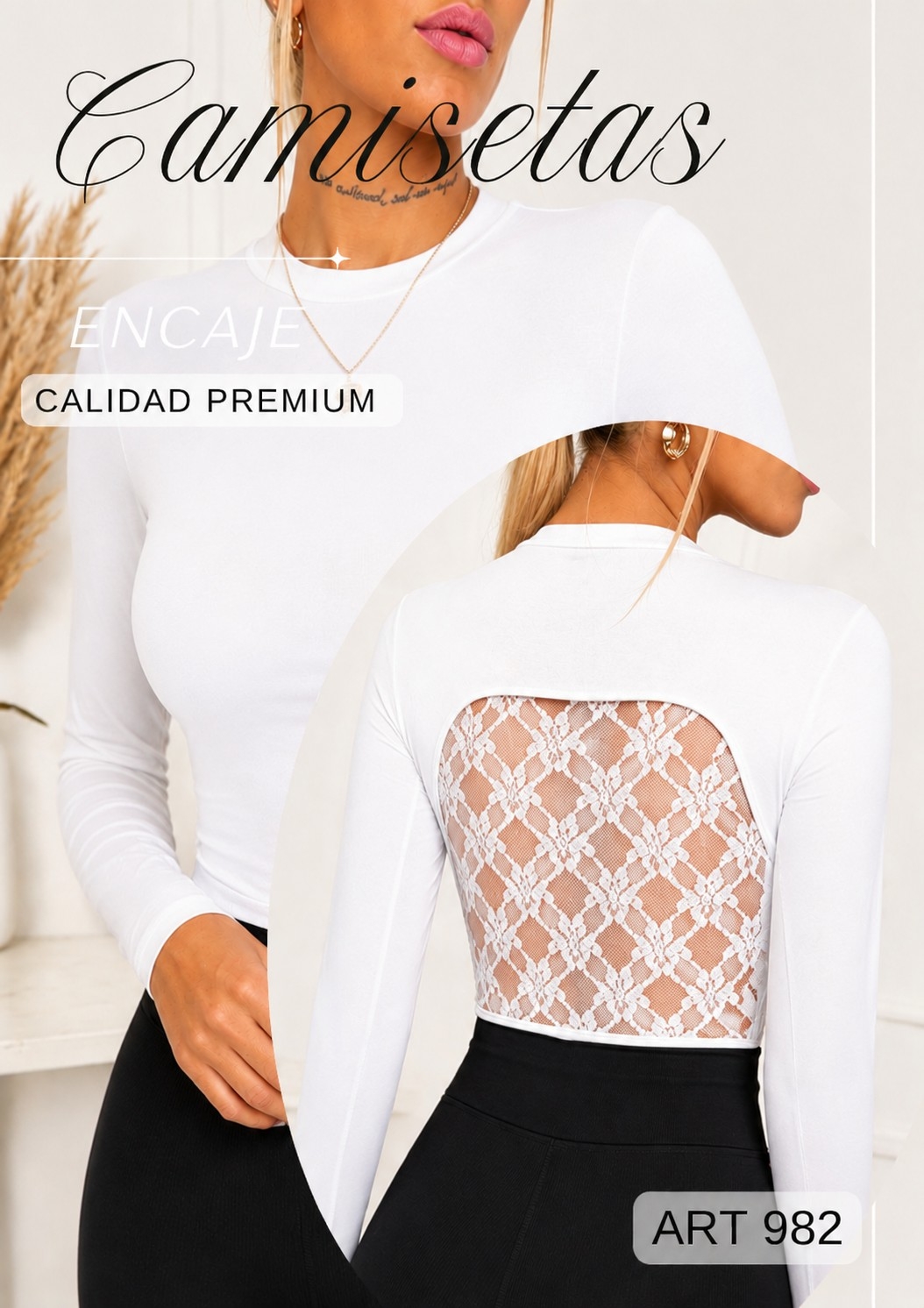 Camisetas Encaje 3 Colores 3 Talles - Imagen 3
