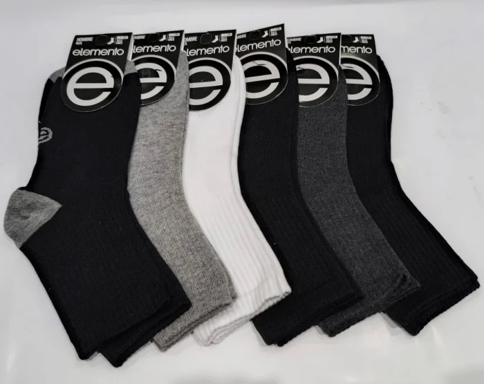 Pack X12 Medias Elemento 1/3 Caña Lisas Hombres  Art.402l