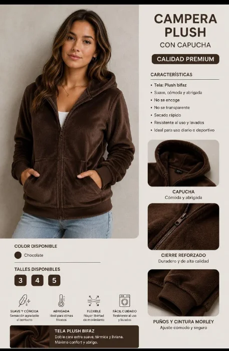 Campera de Plush Bifaz