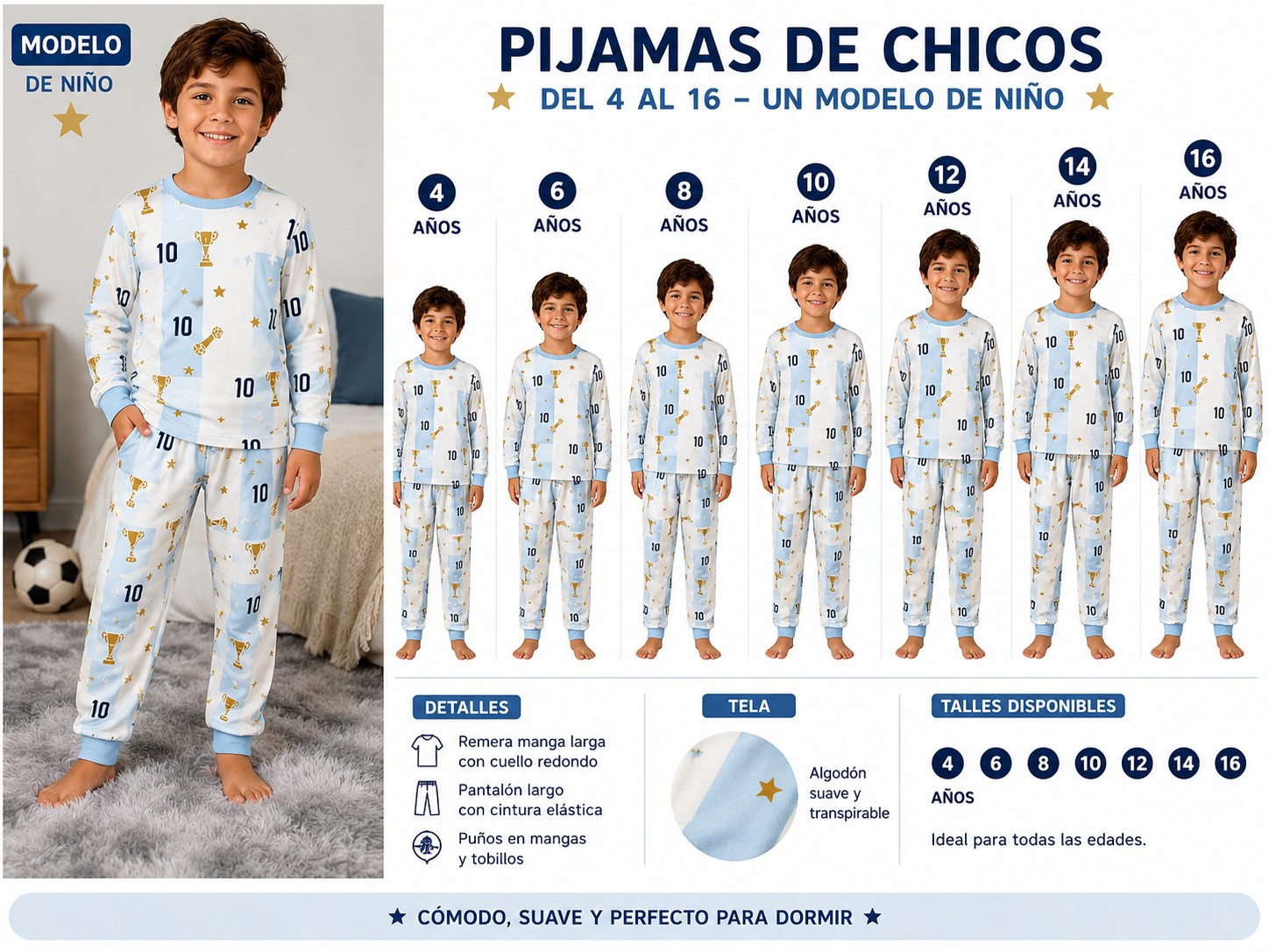 Pijamas de Argentina Darlon Super Calentitos 4 al 16 - Imagen 3