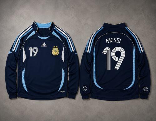 Camiseta Retro Argentina Messi Manga Larga