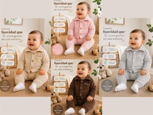 Conjunto Chenille (campera y Pantalon) Magali Babies T.(2 al 5)(hasta 1 Año Aprox)