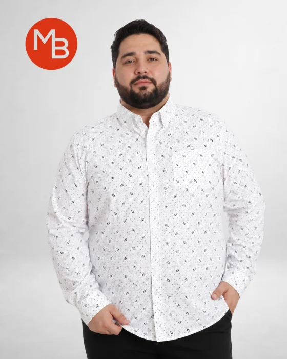 Camisa Clásica a Pintita Talle Especial