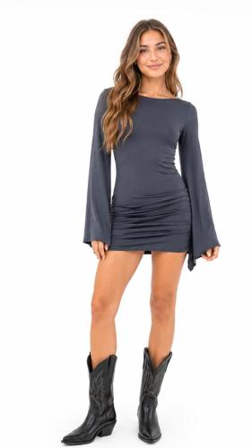 Vestido Neda Microfibra Mangas Oxford