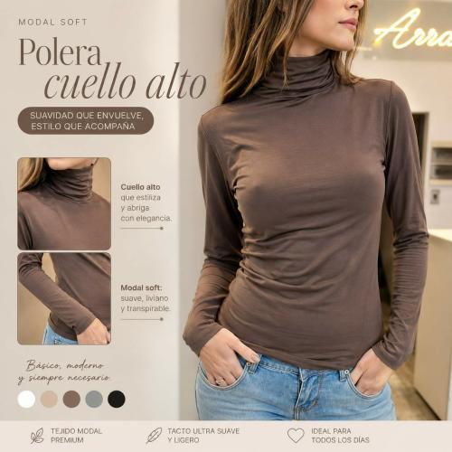 Polera Cuello Alto Modal Soft