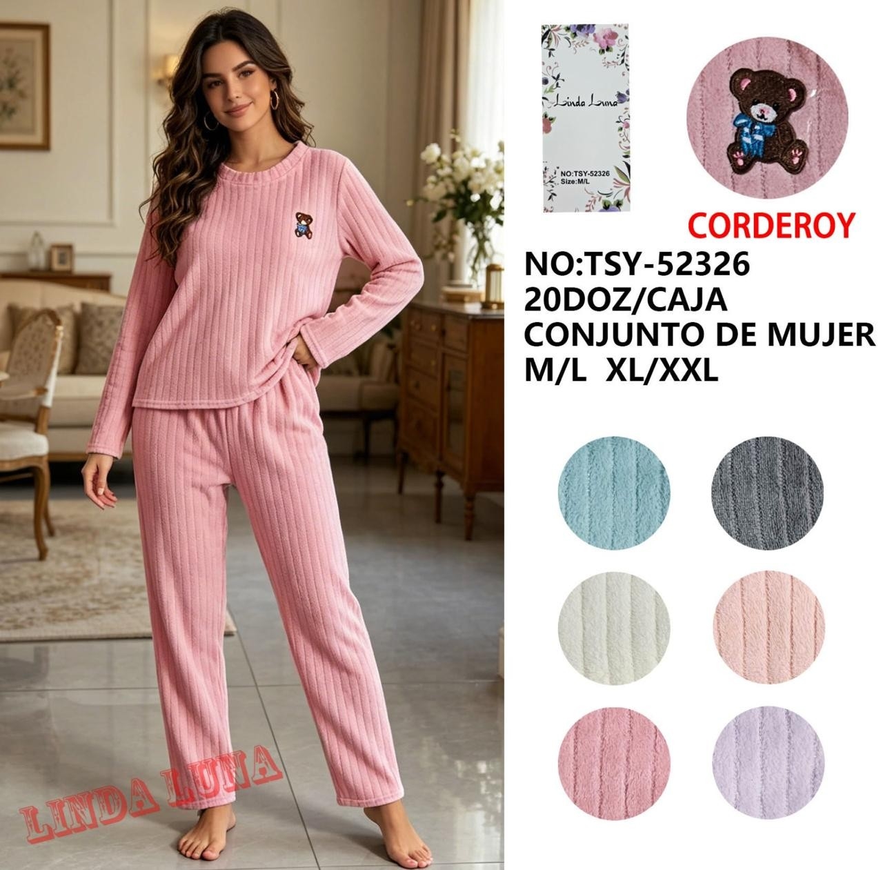 Pijama Termico Dama /acanalado - Imagen 1