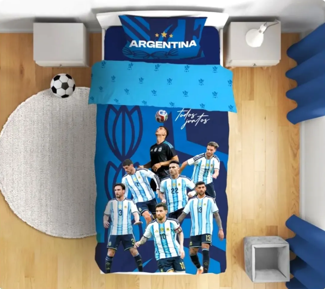 Acolchado Argentina Reversible - Twin Size - Cotton Touch - 1.PNG