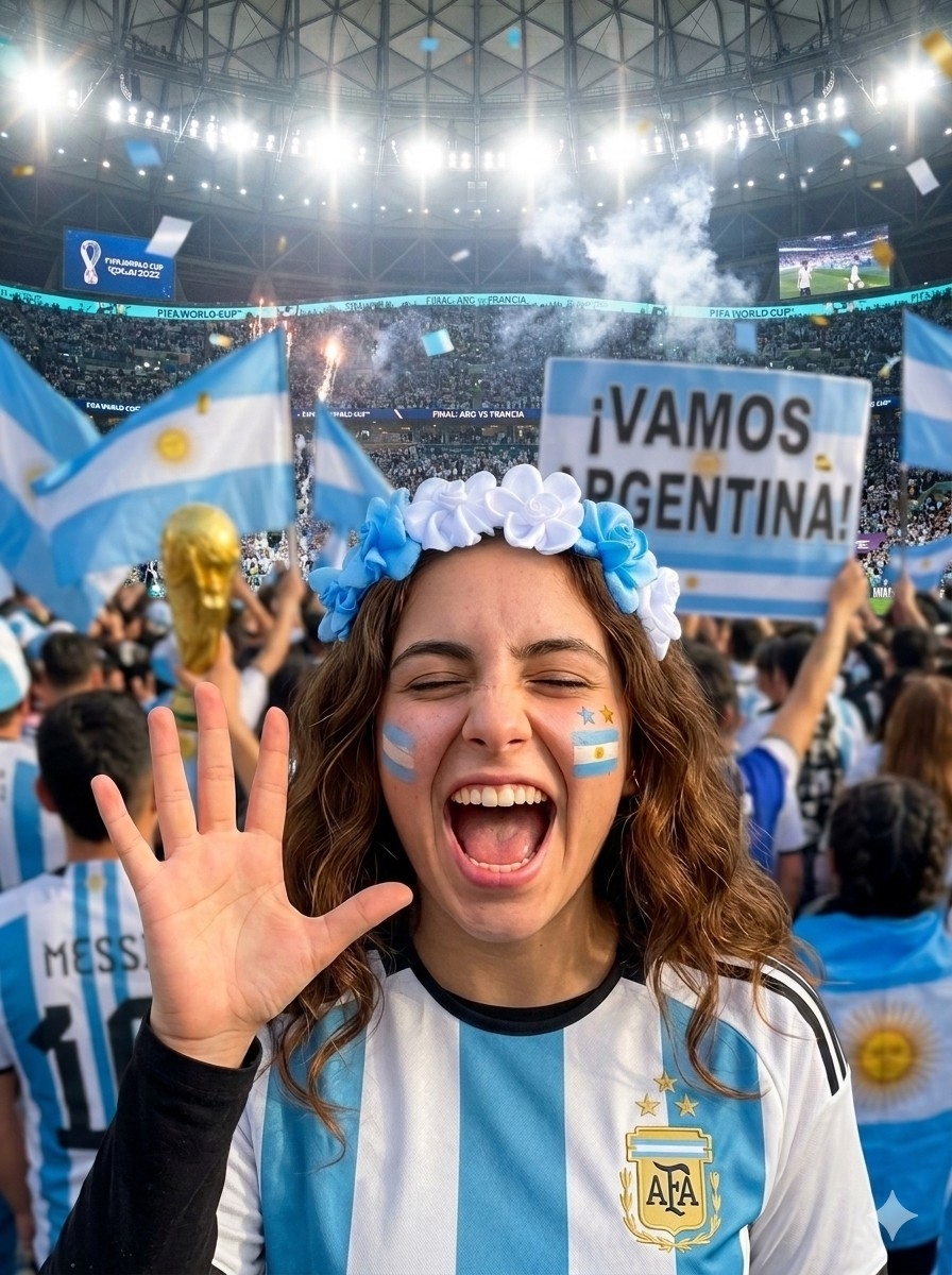 Vincha de Flores Tela Raso Argentina, Mundial - Imagen 1
