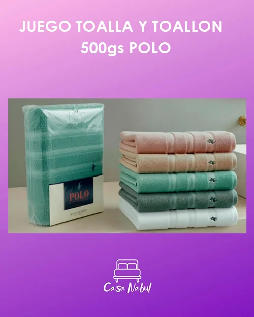 Juego Toalla y Toallón Polo 500gs Original
