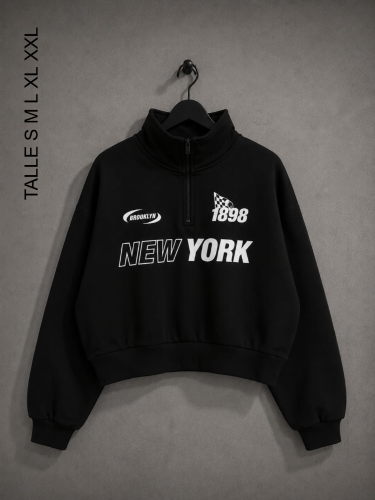 Buzo Friza C/cierre  Oversize New York