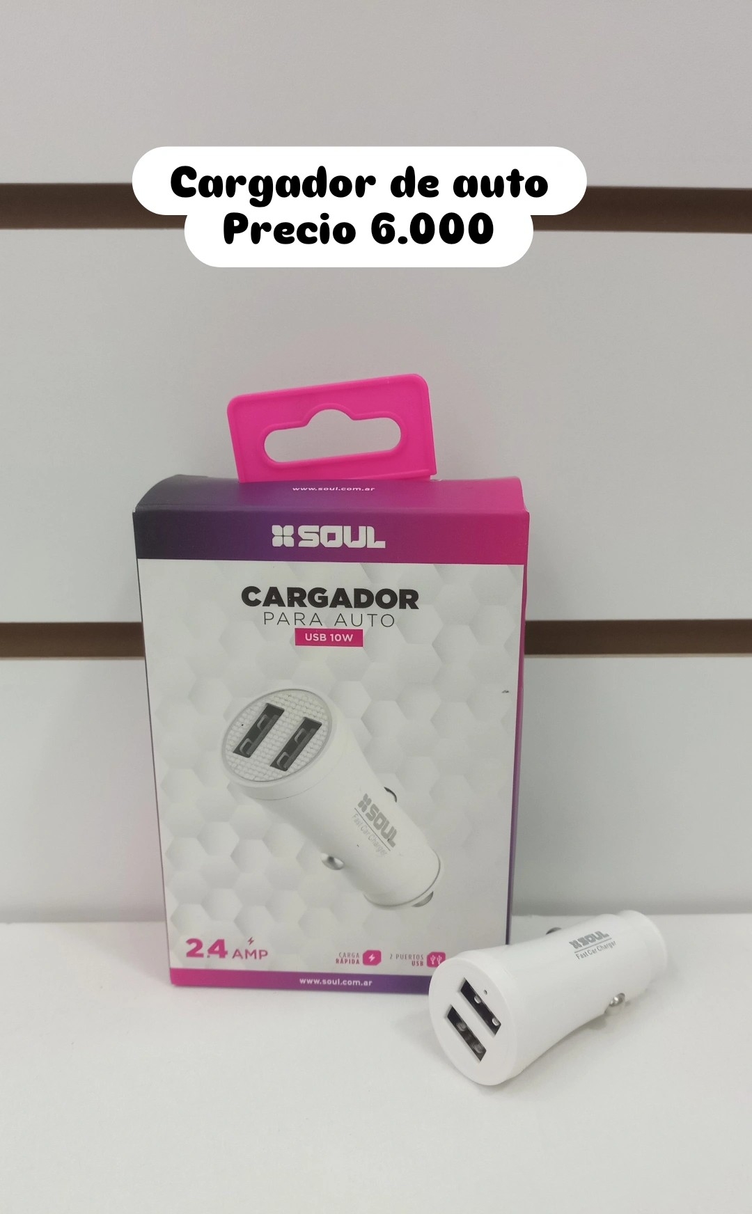 Soporte de Teléfono para Auto y Cargador de Auto - Imagen 2