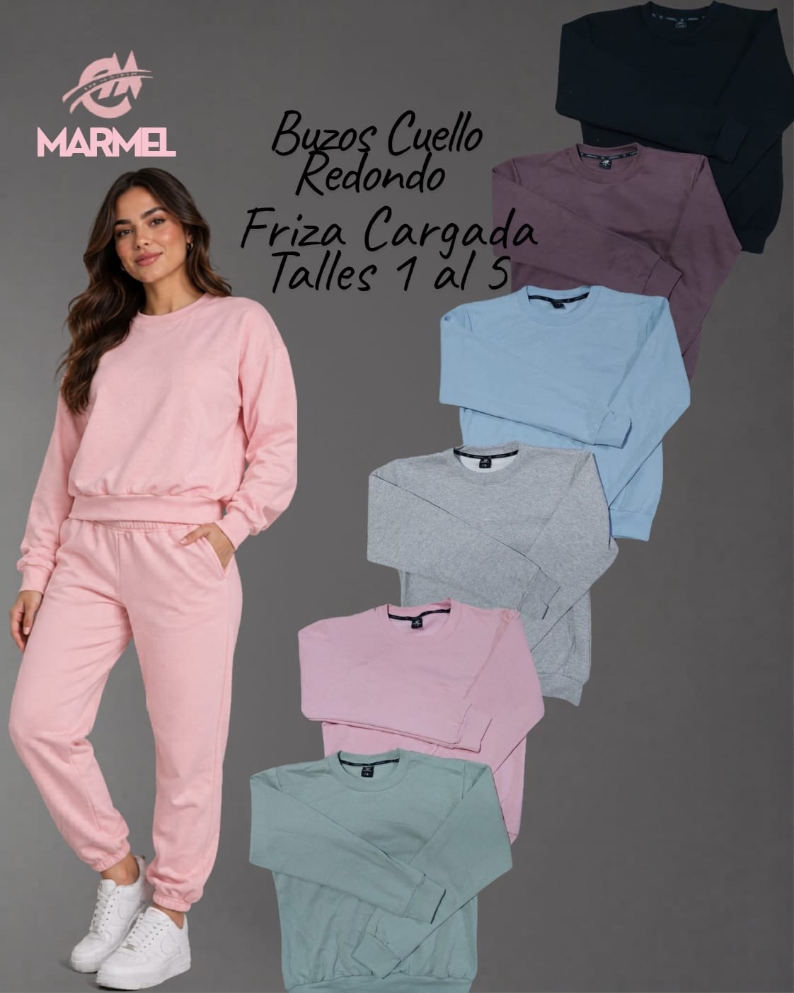 Buzo Cuello Redondo de Friza Cargada Talles 1 al 5 - Imagen 5