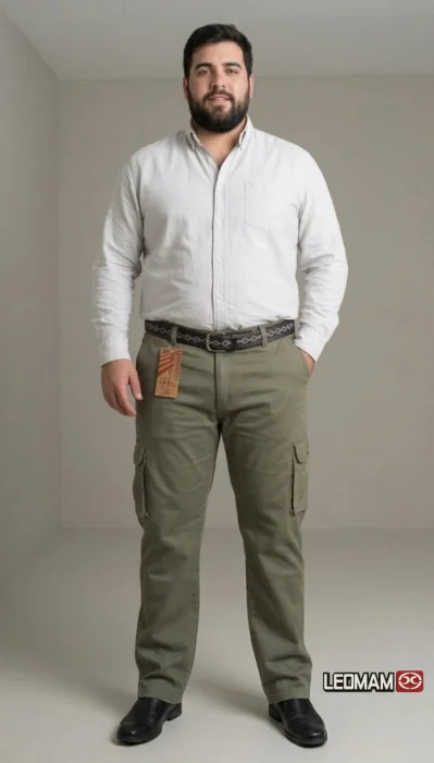 Pantalón Cargo Talle Especial 50 al 60 Gabardina Hombre