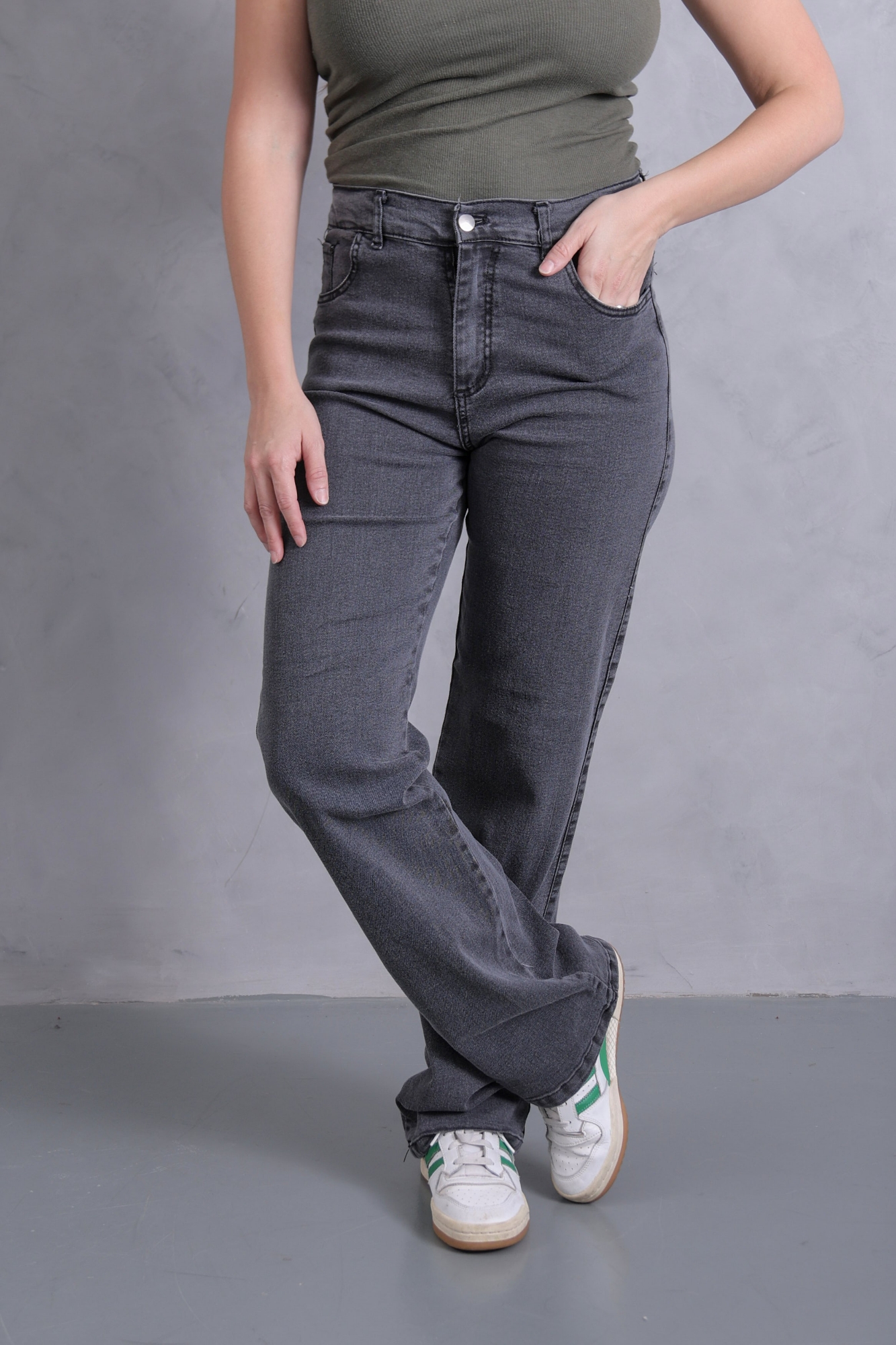 Wide Leg Gris Topo Elastizado! - Imagen 7