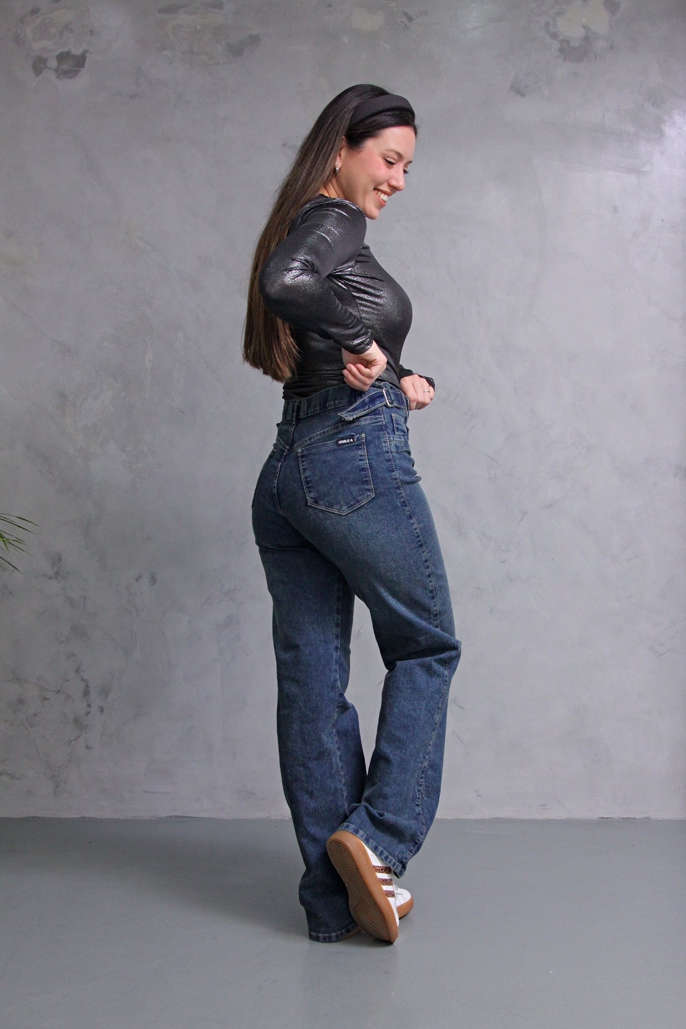 Wide Leg Oxido Localizado, Confort Semielastizado con Hebilla - Imagen 4