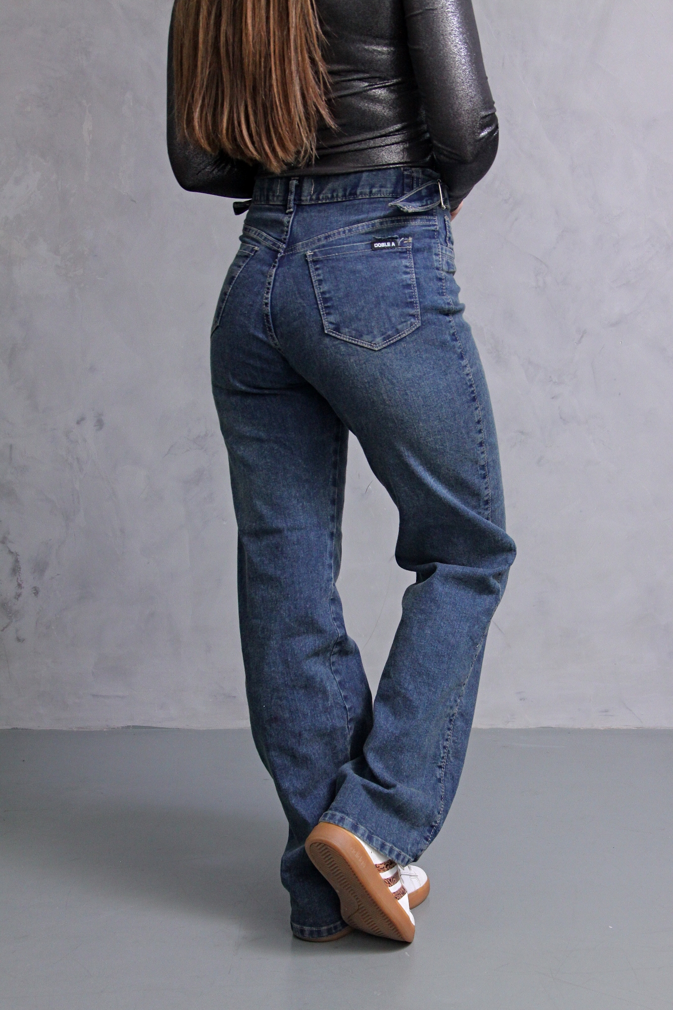 Wide Leg Oxido Localizado, Confort Semielastizado con Hebilla - Imagen 8