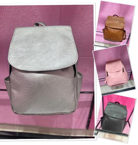 Mochila Mujer Mediana Solapa Bolsillo Parte Trasera