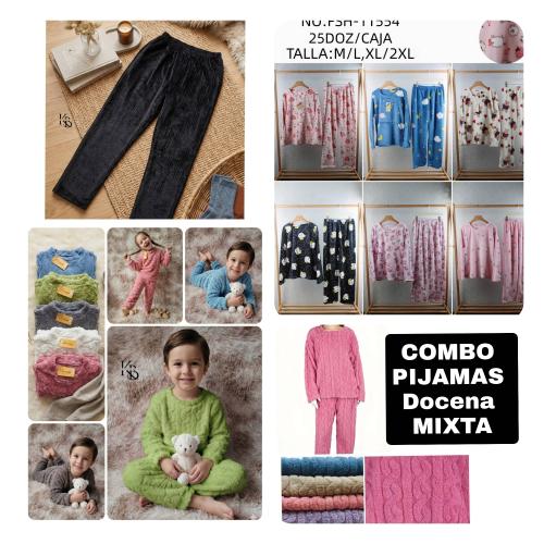 Promo 12 Pijamas Docena Surtidas Familiar Polares