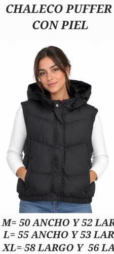 Chaleco Puffer con Piel Importado 3 X 78.000