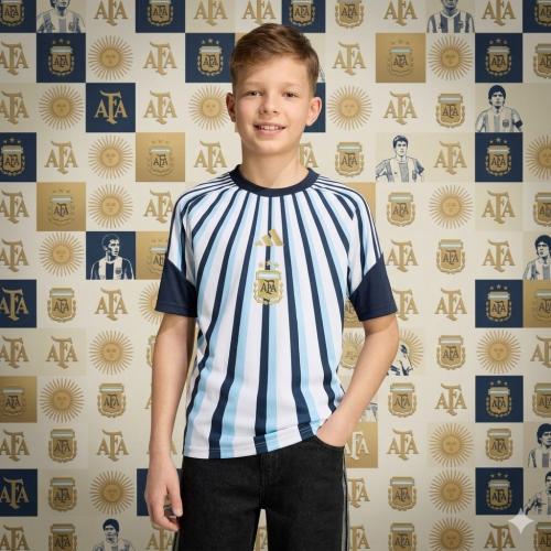 Camiseta de Argentina Efecto Bordado Pre Match Niño